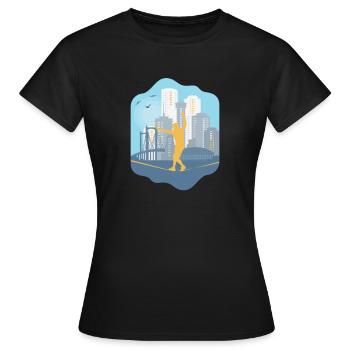 Slackline, Urbain, Lifestyle & City - T-shirt Femme - noir - Devant - AI Model Female 172 dark (172cm)