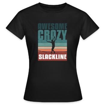 Slackline rétro vintage - T-shirt Femme - noir - Devant - AI Model Female 172 dark (172cm)
