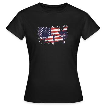Amerikanische Flagge Slackline - Frauen T-Shirt - Schwarz - Vorne - AI Model Female 172 dark (172cm)