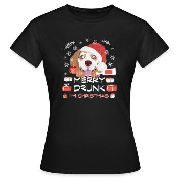Marché de Noël de Beagle - T-shirt Femme - noir - Devant - AI Model Female 172 dark (172cm)