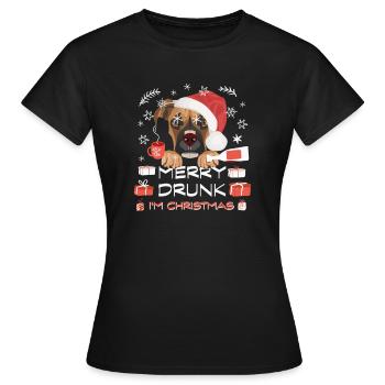 Marché de Noël Boxer - T-shirt Femme - noir - Devant - AI Model Female 172 dark (172cm)