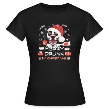 Marché de Noël dalmate - T-shirt Femme - noir - Devant - AI Model Female 172 dark (172cm)