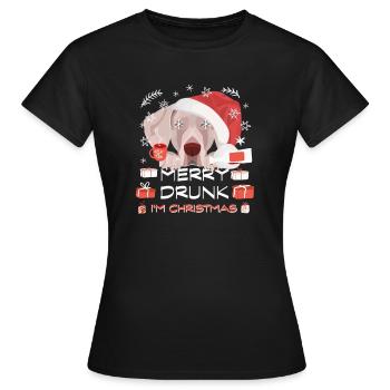Marché de Noël de Weimaraner - T-shirt Femme - noir - Devant - AI Model Female 172 dark (172cm)