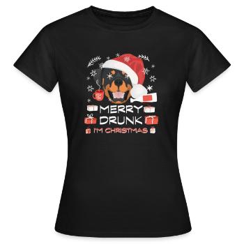 Marché de Noël de Rottweiler - T-shirt Femme - noir - Devant - AI Model Female 172 dark (172cm)