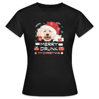 Marché de Noël des caniches - T-shirt Femme - noir - Devant - AI Model Female 172 dark (172cm)