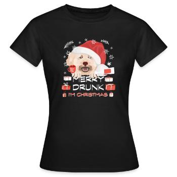Marché de Noël des caniches - T-shirt Femme - noir - Devant - AI Model Female 172 dark (172cm)