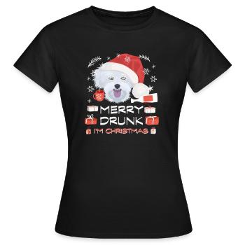 Marché de Noël maltais - T-shirt Femme - noir - Devant - AI Model Female 172 dark (172cm)