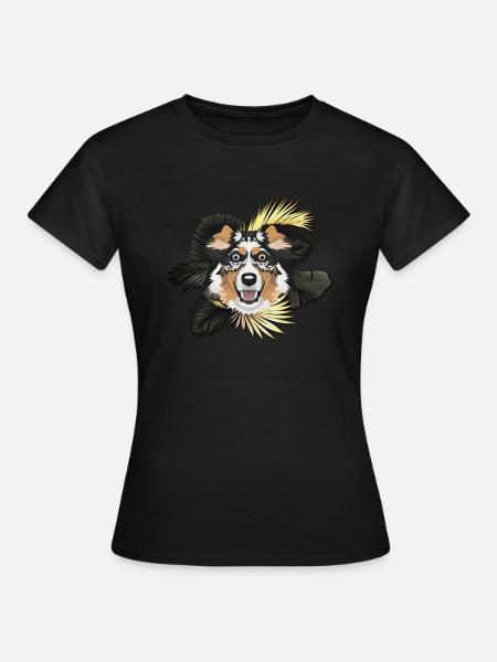 Goldener Hund Australian Shepherd - Dame-T-shirt - sort