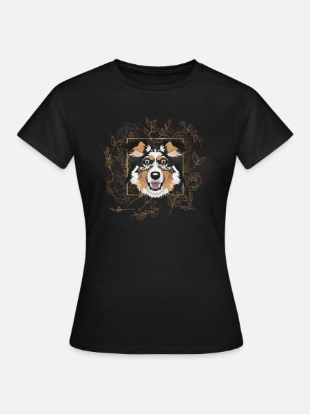 Goldener Hund Australian Shepherd - Frauen T-Shirt - Schwarz