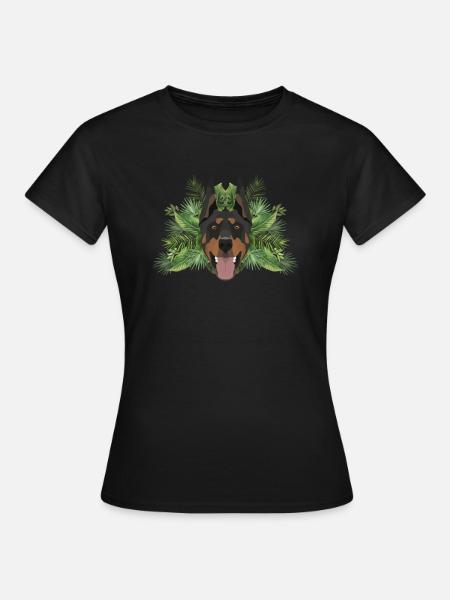 Tropical Dobermann - Frauen T-Shirt - Schwarz