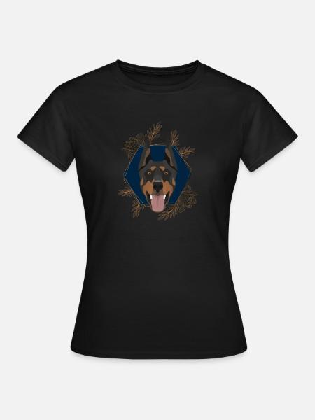 Goldener Hund Dobermann - Frauen T-Shirt - Schwarz