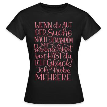 Persönlichkeit in Pink - Frauen T-Shirt - Schwarz - Vorne - AI Model Female 172 dark (172cm)