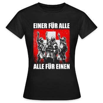 Schweiz Schweizer Rütlischwur Patriot Geschenk de - Frauen T-Shirt - Schwarz - Vorne - AI Model Female 172 dark (172cm)