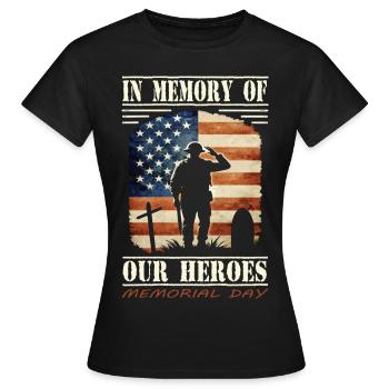 Memorial Day USA - Women's T-Shirt - black - Front - AI Model Female 172 dark (172cm)