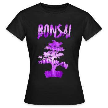 Bonsai violet - T-shirt Femme - noir - Devant - AI Model Female 172 dark (172cm)