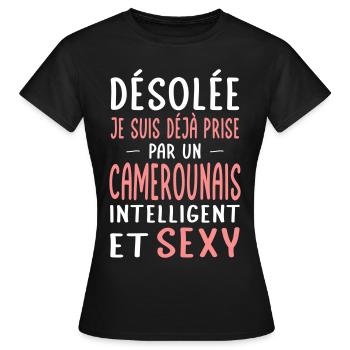 Désolée déjà prise par un Camerounais sexy - T-shirt Femme - noir - Devant - AI Model Female 172 dark (172cm)