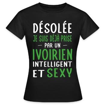 Désolée déjà prise par un Ivoirien sexy - T-shirt Femme - noir - Devant - AI Model Female 172 dark (172cm)