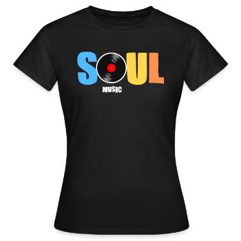 Soul Music Music Funk Soul Music Vinyl 70s Retro - Women's T-Shirt - black - Front - AI Model Female 172 dark (172cm)