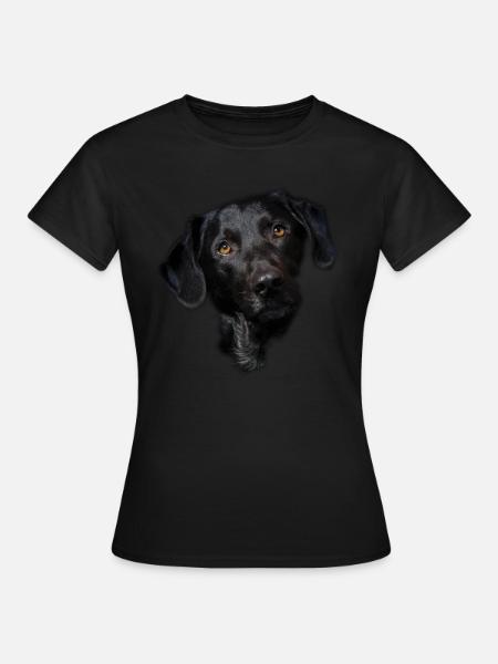 Svart Labrador Hundeansikt - Dame-T-shirt - sort