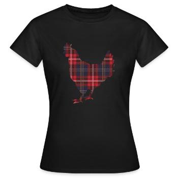 Hähnchenkarierter Tartan - Frauen T-Shirt - Schwarz - Vorne - AI Model Female 172 dark (172cm)