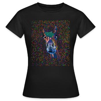 Pferdekopf - Symbol für Reiter - Frauen T-Shirt - Schwarz - Vorne - AI Model Female 172 dark (172cm)
