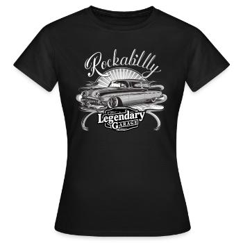Rockabilly Legendary Garage Cadillac Retro Vintage - Frauen T-Shirt - Schwarz - Vorne - AI Model Female 172 dark (172cm)