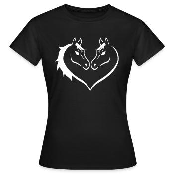 Pour équitation Naissance Chevaux Filles Cheval - T-shirt Femme - noir - Devant - AI Model Female 172 dark (172cm)