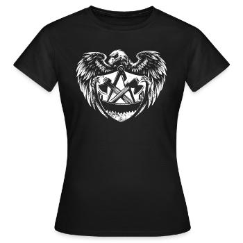 Zimmermann Zunft WappenDeutscher Adler - Frauen T-Shirt - Schwarz - Vorne - AI Model Female 172 dark (172cm)
