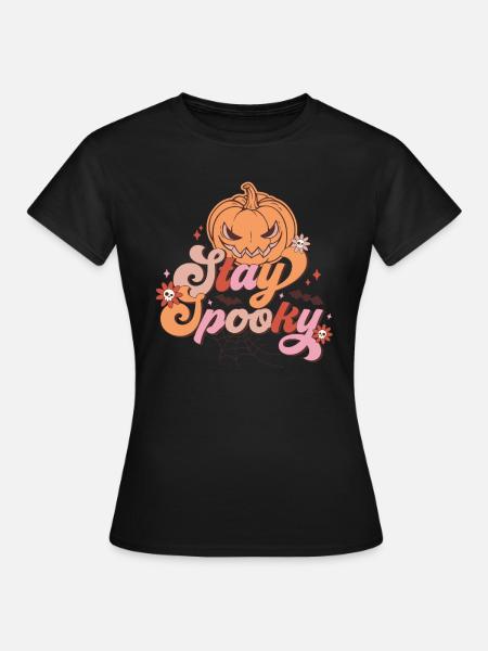 Halloween Kürbis Zombie Hexe Vampir Kostüm Spooky - Frauen T-Shirt - Schwarz