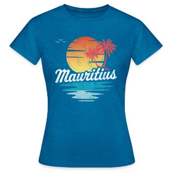 Mauritius - Women's T-Shirt - antique blue sapphire heather - Front - AI Model Female 172 dark (172cm)