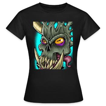 Teufel im New Traditional Stile - Frauen T-Shirt - Schwarz - Vorne - AI Model Female 172 dark (172cm)