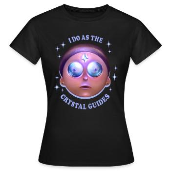 Rick & Morty Crystal Guides Morty Kopf - Frauen T-Shirt - Schwarz - Vorne - AI Model Female 172 dark (172cm)