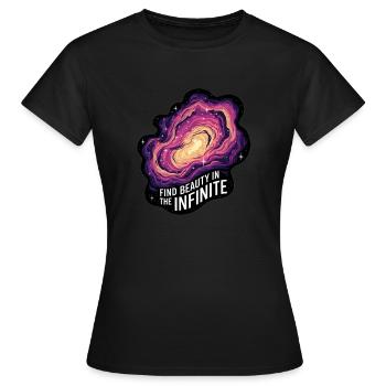 Find Beauty in the Infinite - Women's T-Shirt - black - Front - AI Model Female 172 dark (172cm)