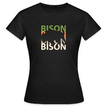 bison - T-shirt Femme - noir - Devant - AI Model Female 172 dark (172cm)