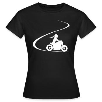 Motorcyclist curves chopper bikergirl cruiser - Women's T-Shirt - black - Front - AI Model Female 172 dark (172cm)