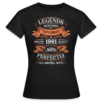 September 1961 Originelle Geburtstagsgeschenkidee - Frauen T-Shirt - Schwarz - Vorne - AI Model Female 172 dark (172cm)