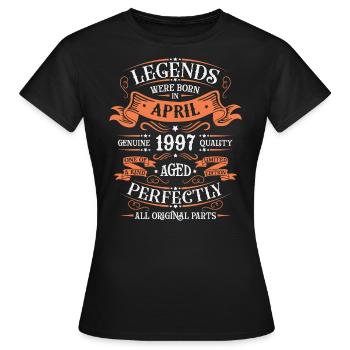 Years of excellence April 1997 Gift - Women's T-Shirt - black - Front - AI Model Female 172 dark (172cm)