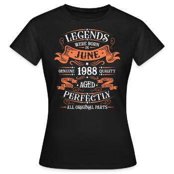 Juni 1988 Jahrestag Juni 1988 Juni - Frauen T-Shirt - Schwarz - Vorne - AI Model Female 172 dark (172cm)