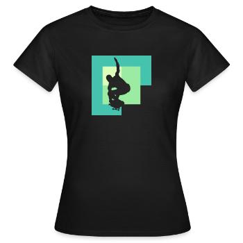 Skateboard Skateboarder sk8 Skate - Frauen T-Shirt - Schwarz - Vorne - AI Model Female 172 dark (172cm)