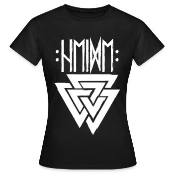 Pagan in runes with Valknut, symbol of Odin - Women's T-Shirt - black - Front - AI Model Female 172 dark (172cm)