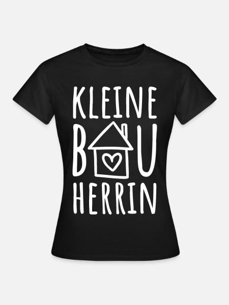 Kleine Bauherrin Tochter Haus Baustelle Hausbau - Frauen T-Shirt - Schwarz