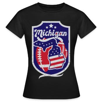 Michigan Football - T-shirt Femme - noir - Devant - AI Model Female 172 dark (172cm)