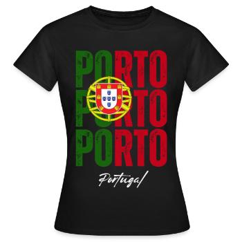 Porto Portugal, souvenir de Porto - T-shirt Femme - noir - Devant - AI Model Female 172 dark (172cm)