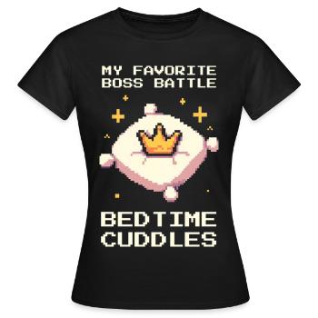 Lieblingsbosskampf | Gute-Nacht-Kuscheln - Women's T-Shirt - black - Front - AI Model Female 172 dark (172cm)