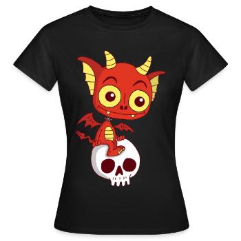 Petit démon se repose - T-shirt Femme - noir - Devant - AI Model Female 172 dark (172cm)