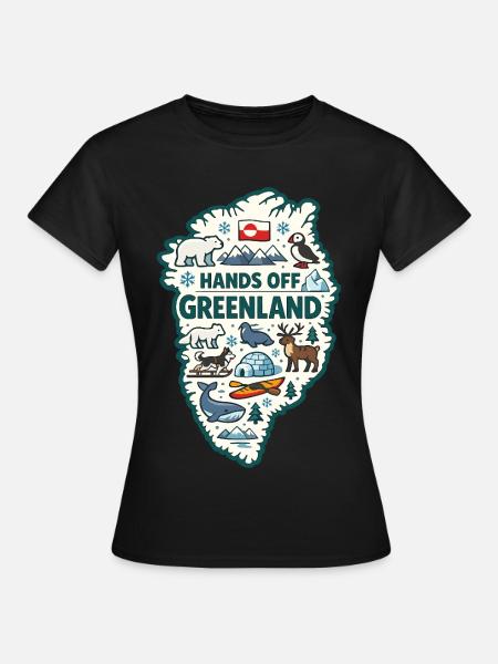 Hands Off Greenland Europa Solidarität - Dame-T-shirt - sort