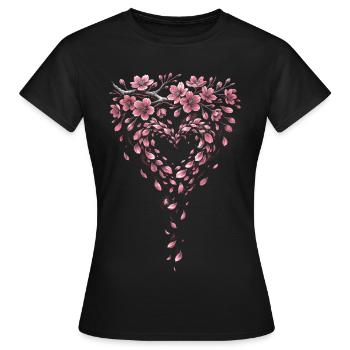 Cherry Blossom Sakura Cherry Blossom - Women's T-Shirt - black - Front - AI Model Female 172 dark (172cm)