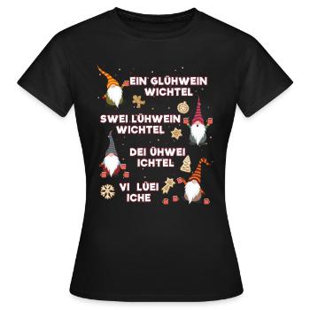 Glühwein Wichtel - Frauen T-Shirt - Schwarz - Vorne - AI Model Female 172 dark (172cm)