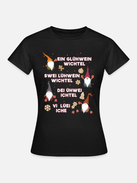 Glühwein Wichtel - Frauen T-Shirt - Schwarz