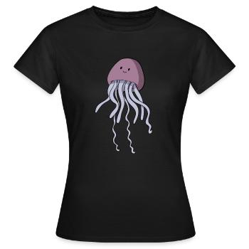 La méduse - T-shirt Femme - noir - Devant - AI Model Female 172 dark (172cm)